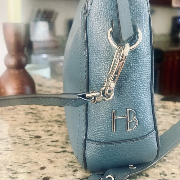 HENRI BENDEL Blue Spruce Street Leather Crossbody Messenger Square Bag Medium - Picture 7 of 16